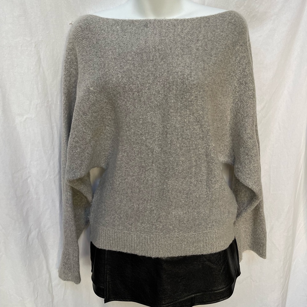 Heather grey boat neck sweater